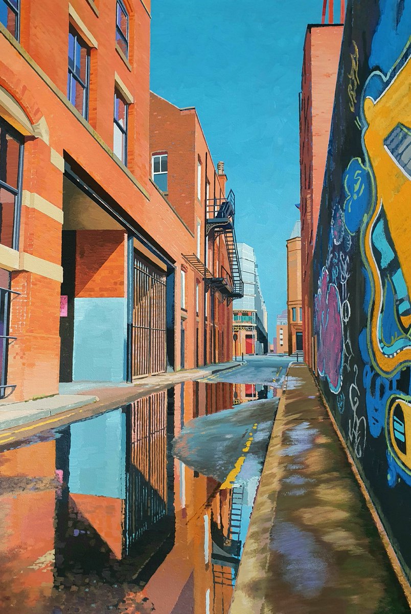 China Lane #Manchester Acrylic #painting #fineart prints from slscott.co.uk