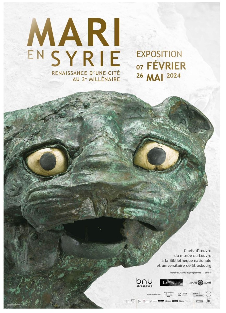À la BNU de Strasbourg 
Exposition à venir… Du 7 février au 26 mai 2024, la #BNUStrasbourg proposera l'exposition 𝗠𝗮𝗿𝗶 𝗲𝗻 𝗦𝘆𝗿𝗶𝗲, renaissance d'une cité au 3e millénaire.
#Musée du Louvre 
#MariEnSyrie