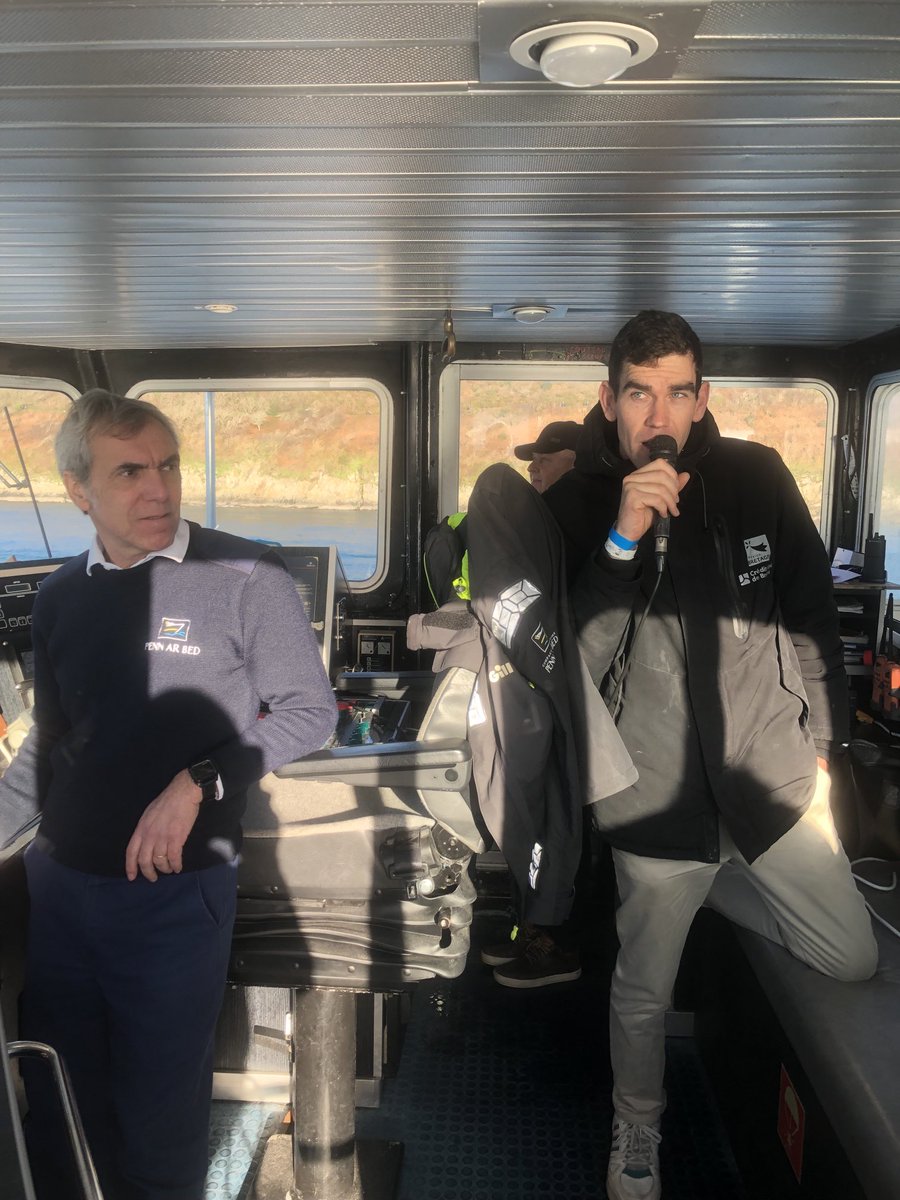 Gaston Morvan, skipper Performance au sein du ⁦@TeamBretagneCMB⁩, aux commentaires sur le départ de l’Arkea Ultim Challenge.