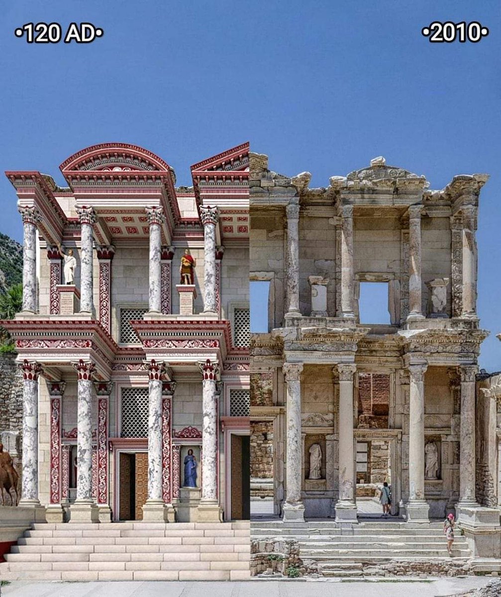A_MateenAnsari's tweet photo. History
#Celsus Library in the Ancient City of Ephesus, built by his son Gaius Julius Aquila in honor of Gaius Julius Celsus Plemaeanus in AD 117, AD 120 and its current state.
#CelsusLibrary #Library #ancientcity #Ephesus #archeology #architecture #architect #ancient https://t.co/KngsF7LOLm