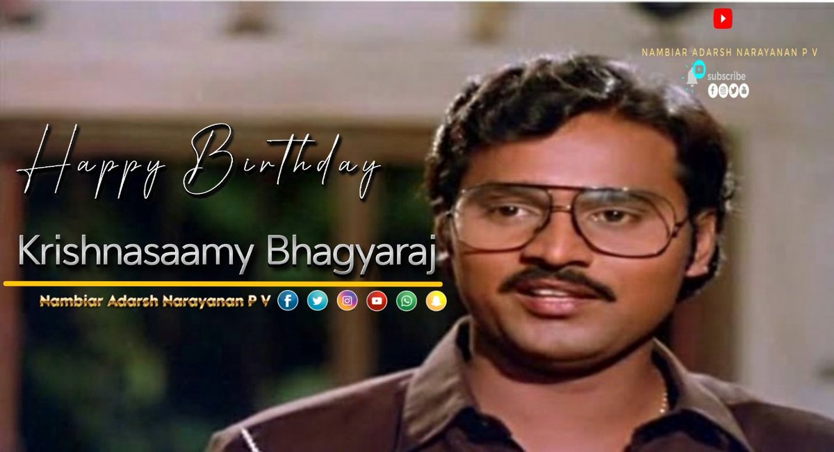 Happy 71st birthday to the multi-talented @UngalKBhagyaraj!  Wishing you continued success in all your roles! #NambiarAdarshNarayananPV #HappyBirthdayKBhagyaraj #KrishnasaamyBhagyaraj #HBDBhagyaraj #Bhagyaraj