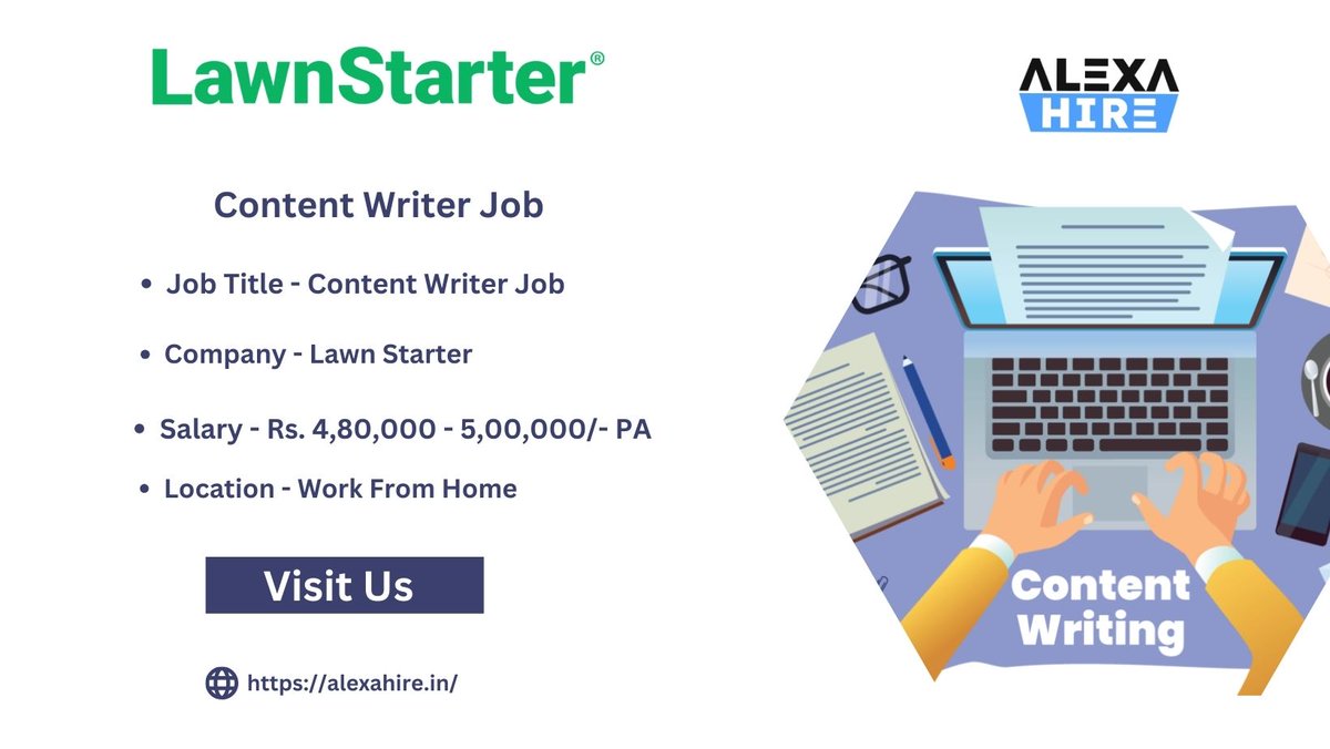alexahirejob's tweet photo. LawnStarter is hiring Content Writer Job Work From Home
#ApplyNow - https://t.co/G0QempCVZ7
#workfromhome #workfromhomejob #jobsearch #jobsearching #jobforyou #jobforfreshers #fresherscareer #fresherjob #jobopening #jobopportunity #jobopportunities #job #jobseeking #jobseeker https://t.co/iybXOFF2Vx