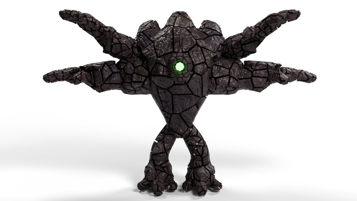 etruscis's tweet photo. Rock Monster modeled in blender, textured in substance painter. What do yall think? breeze1939 #thisissubstance #gamedev #3d #3dart #blender #RobloxDev #ROBLOX #work #etsy #studio #game #monster #RobloxUGCLimited #robloxugc https://t.co/cQjpkdCESG