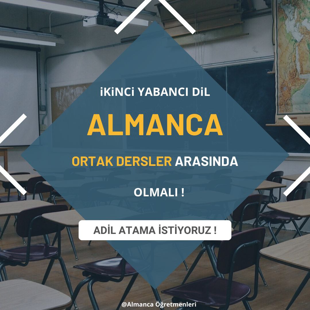 <a href="/Yusuf__Tekin/">Yusuf Tekin</a> İkinci yabancı dil dersleri tüm kademelerde ortak ders olmalı.Daha önce yapılan yanlışlardan vazgeçilmeli. Bu işin eğitimini almış öğretmenlerle yabancı dil eğitimi verilmeli. Başka branştan öğretmenler veya ücretli öğretmenlerle geçiştirilmemeli. 
<a href="/Yusuf__Tekin/">Yusuf Tekin</a>
#AlmancasizOlmaz