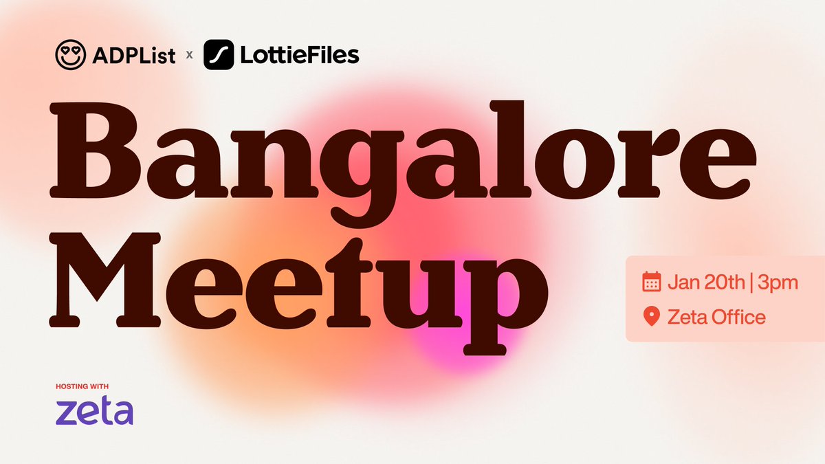 zeta_ux's tweet photo. New year, new vibes! 🎉
Excited to kick off 2024 with our fresh Design Meetup! Join us as we dive into creativity, share ideas, and make this year design-tastic!   🥳

Registration &amp; More details 👇https://t.co/nAYStnljxY

#zeta #design #ux #meetup #bangalore https://t.co/rkk52Q7Q6J
