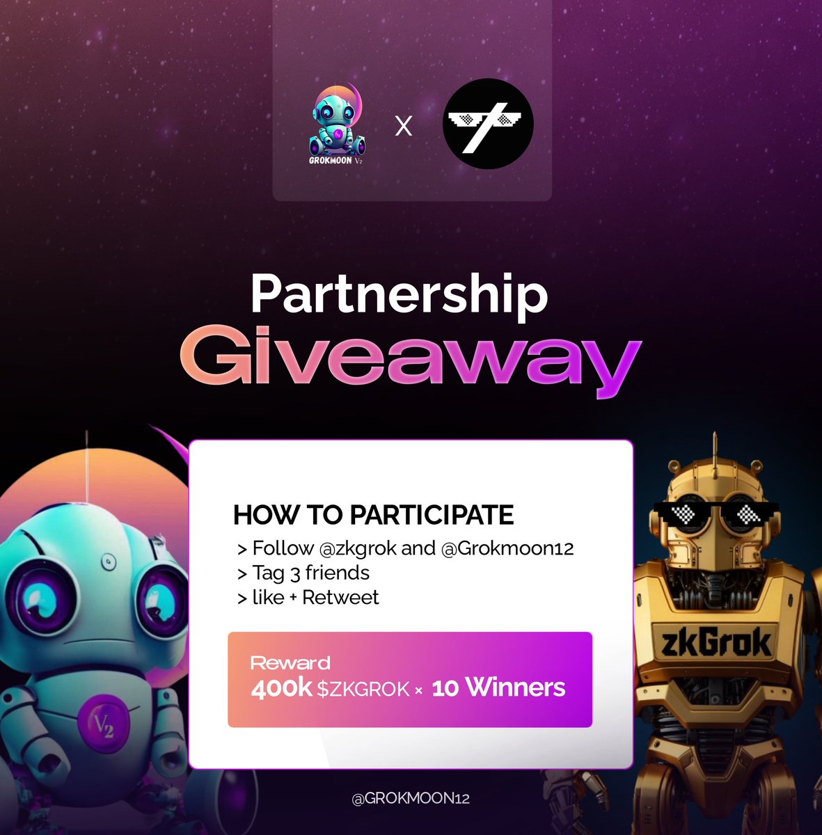 GROKMOON12's tweet photo. @zkgrok X @GROKMOON12
Rules : Follow @zkgrok & @GROKMOON12
Tag 3 Friends + Rt
Project Web : https://t.co/g1D1YHdczC
Rewards : 400k $ZKGROK x 10winners
Ending in 72 hours
#zkSync #GrokMoon #Giveaway #Solana #Fairlaunch https://t.co/8HQLXqlzAO