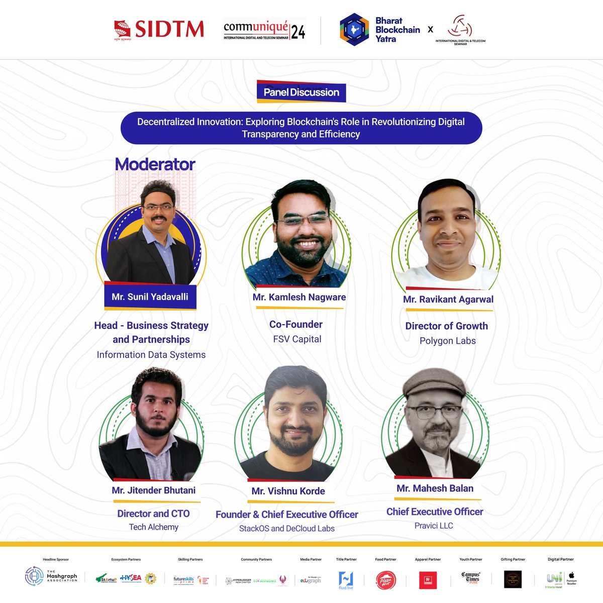 We are thrilled to announce the distinguished panellists for the upcoming discussion at #Communiqué24, a flagship event of @Symbiosis_SIDTM Pune, on 'Decentralized Innovation: Exploring #Blockchain's Role in Revolutionizing #DigitalTransparency and Efficiency.

@symbiosistweets