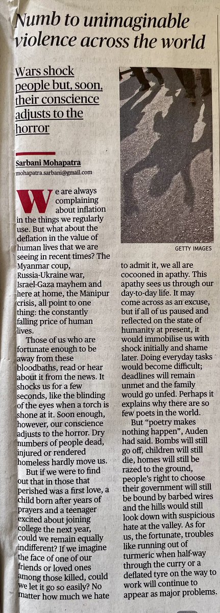 anideepak's tweet photo. Violence far away shocks people but, soon their conscience adjusts to the horror #humanapathy https://t.co/HRkafj4jiX