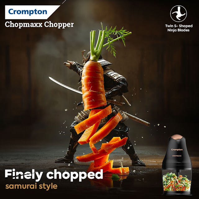Crompton_India's tweet image. Sharpness of a Samurai🥷, Skills of a Culinary Chef✨

Get ready to chop anything with your Chopmaxx Chopper with 2x Ninja Blades!

#Crompton #CromptonIndia #HandBlender #KitchenAppliances #FineGrinding