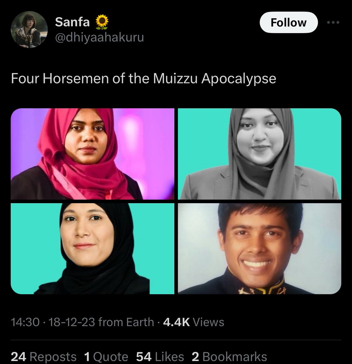 AliIbra713's tweet image. These faces should be remembered. They are the people who tarnished the brand Maldives with their insensitive and vulgar language against the leadership of the largest and most benevolent neighbor, India.
🇲🇻🤝🇮🇳 
@HCIMaldives