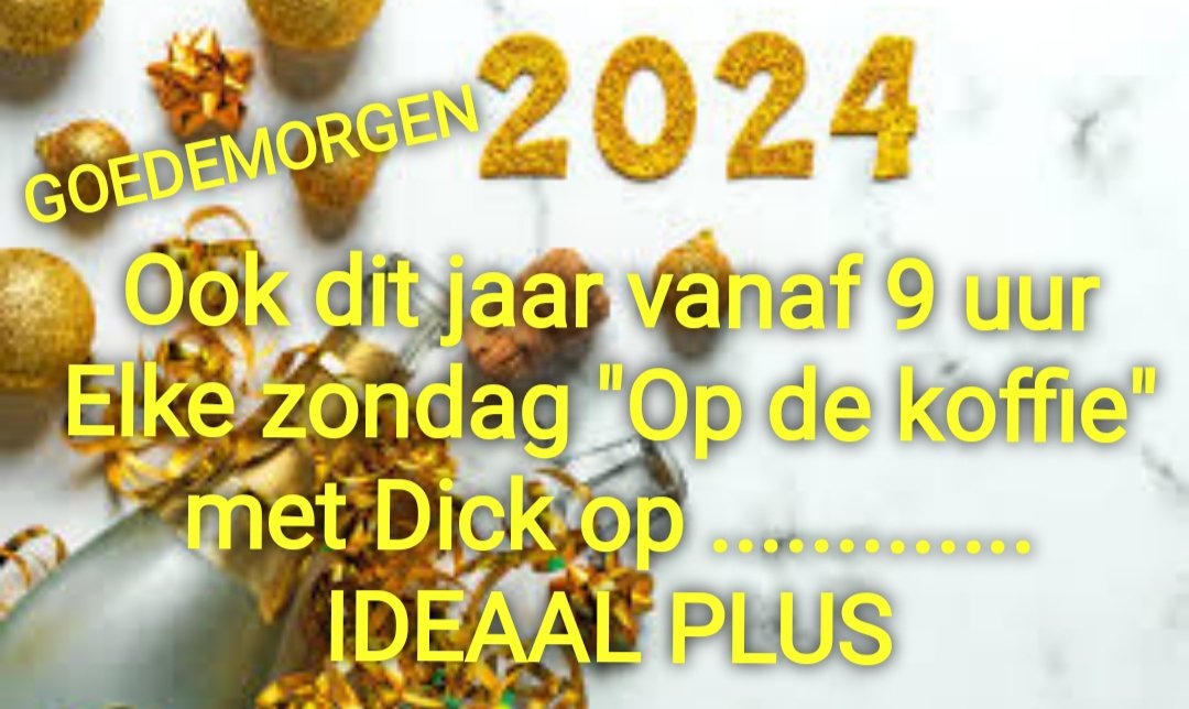 dickklg's tweet photo. GOEDEMORGEN...
Weer een jaar elke zondag met koffie en muziek van oud tot nieuw op IDEAAL PLUS
📻🎶 https://t.co/TPStllo9dI
