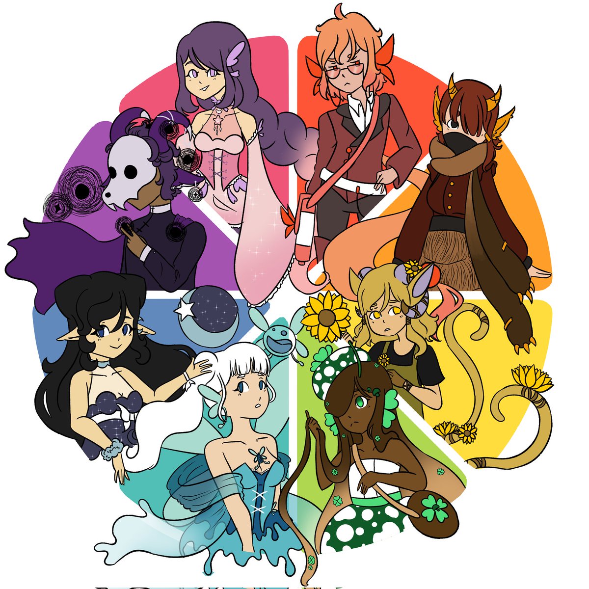 I have something important to show you...

Fest your eyes on the flat colors of this lore based color wheel

#art #Vtuber #YuReart