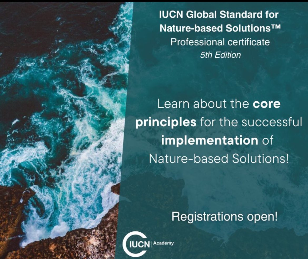 You still have an opportunity to learn about #NatureBasedSolution #NbS 

🌿 Embark on a journey to elevate your expertise with the IUCN Professional Certificate on Nature-based Solutions!

🚀 This course opens the door to comprehending, applying and mastering the IUCN Global…