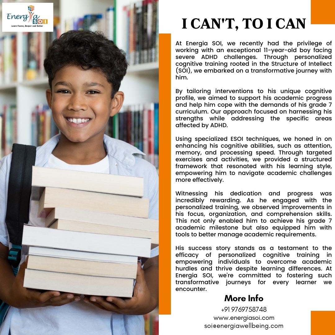 EnergiaSOI's tweet photo. I CAN'T TO I CAN
#personalisedprogram #cognitivereadiness
#tailoringinterventions #ADHD #struggleatschool #academicrequirement
#ESOItechniques #structuredframework #betterattention #increasedmemory
#comprehensionskills #higherprocessingspeed
https://t.co/2p1Mi2QpGm https://t.co/8Qbvh9OIFE