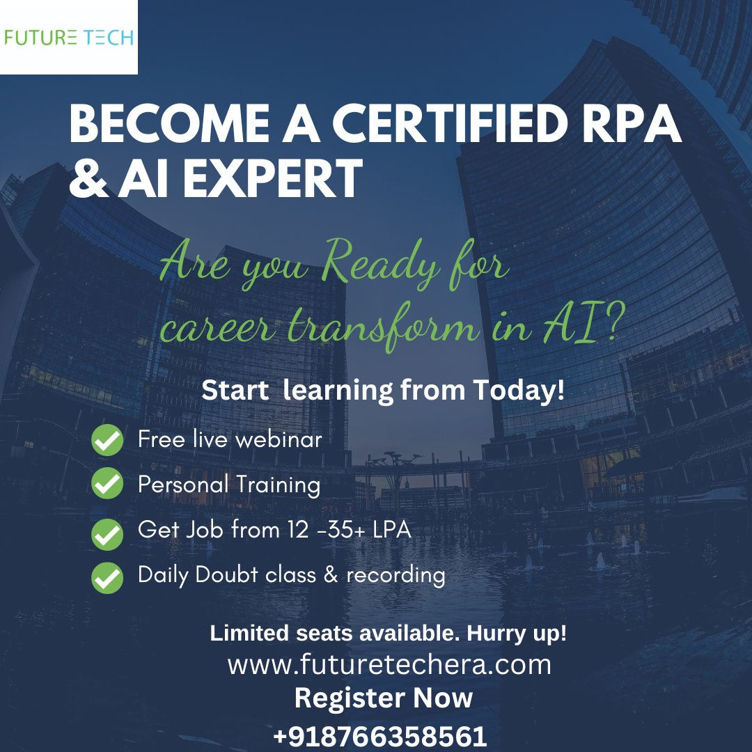 futureteckera's tweet photo. Are you Ready to Level Up your career in 2024 with RPA &amp; AI?
Are you passionate about technology and eager to land your dream job in the world of RPA &amp; AI?

Webinar Group: https://t.co/LwS3WRQXos
Registration link: - https://t.co/VQv0Frv3sI
YouTube link- https://t.co/i7v2Xg6gwt https://t.co/1rDULY4Q9h