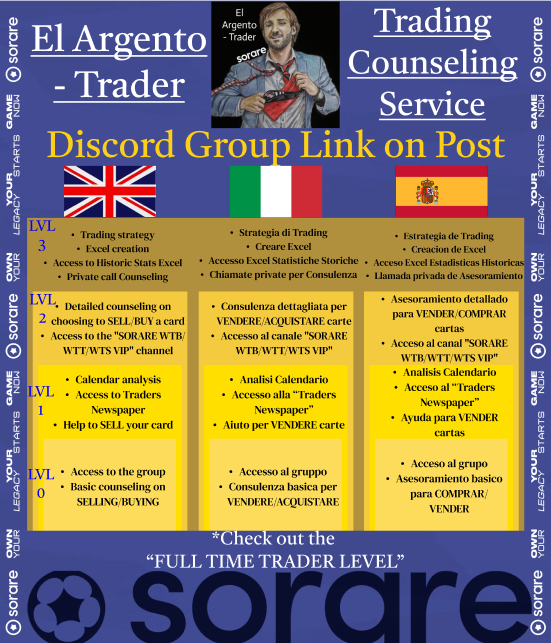 My <a href="/Sorare/">Sorare</a> #counseling #trading group is here!
1- Check the image
2- Choose the level of counseling
3- Enter with the link below
discord.gg/vCCtAsKFRP
4- Start your new adventure

*Opening Promo -> RETWEET+LIKE+FOLLOW = 1 month of LEVEL 1 for FREE

*Check also my #NFTGiveaway