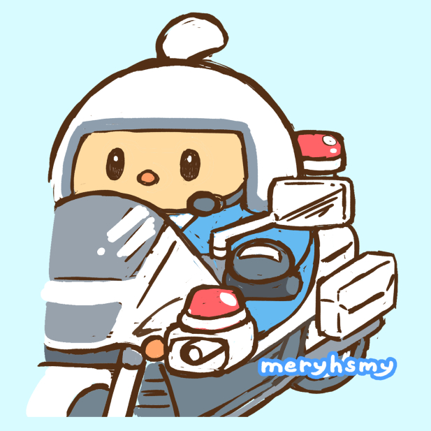 【おまけ】 白バイ饅頭くん 結構頑張ったけど、見切れてしまったので置いておきます #日めくり饅頭 #アズールレーン