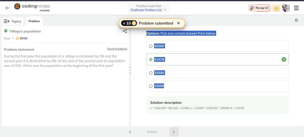 Coder_Shelby_7's tweet photo. Completed #Day4 from #24DaysOfCode - 𝐓𝐫𝐢𝐜𝐨𝐥𝐨𝐮𝐫 𝐂𝐨𝐝𝐞 𝐅𝐞𝐬𝐭 _ @CodingNinjasOff
Excited to grap some good practise over technical knowledge ....   

#buildinpublic #ProblemSolving #100DaysOfCode https://t.co/sYDJqVxwK1