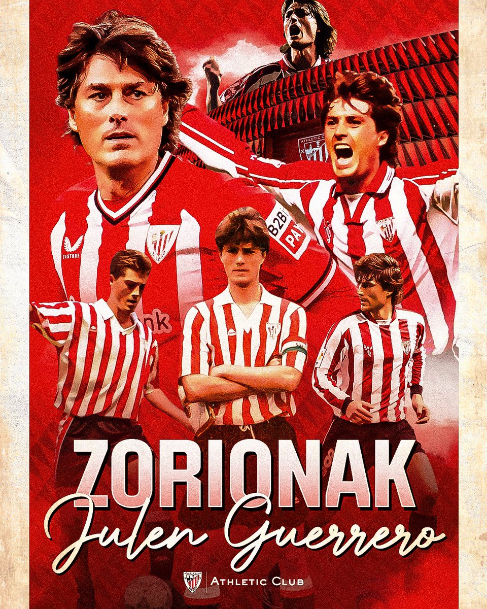 AthleticClub's tweet photo. 🎈 Julen Guerrero, leyenda del Athletic Club, cumple 5️⃣0️⃣ años. 

⭐️ 𝘓𝘢 𝘱𝘦𝘳𝘭𝘢 𝘥𝘦 𝘗𝘰𝘳𝘵𝘶𝘨𝘢𝘭𝘦𝘵𝘦

Zorionak, @8JULENGUERRERO!  

#AthleticClub 🦁 https://t.co/dOqcrmw7k3