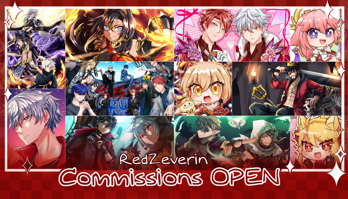 RedZeverin's tweet image. ✨RedZeverin Commissions✨
Comm slots are (always) open!
I do different art ranging from character design, illustrations, emotes and videos! Other art types and samples in my carrd linked below + Loyalty card details!⏬
#CommissionOpen #CommissionableArtist #ForHire