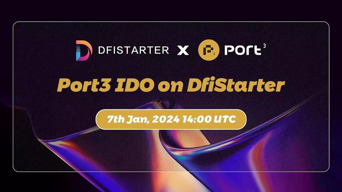 🎁 Port3 &amp; Dfistarter（Dfi） 必中白名单抽奖

🔥Port3白单官网50万人抢800份，Dfi送来福利，我这里抽一个必中白！
1⃣关注 <a href="/DfiStarterPad/">DfiStarter</a> ＋ <a href="/Port3Network/">Port3 Network</a>
2⃣评论你的ERC地址

#Dfistarter 作为ICP第一生态IDO平台，重启后的第一个合作项目便是 #Port3 ，平台代币 $Dfi