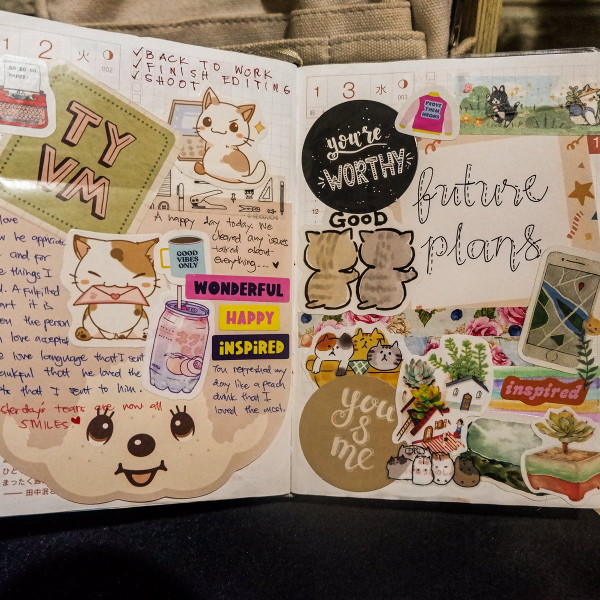 ahmanieee's tweet image. last week. Jan 2-6 journal log 

#journal #journaling #visualjournal #visualjournaling #hobonichitecho #hobonichi #hobonichiplanner #TherapeuticActivities #stressreliver #hobby