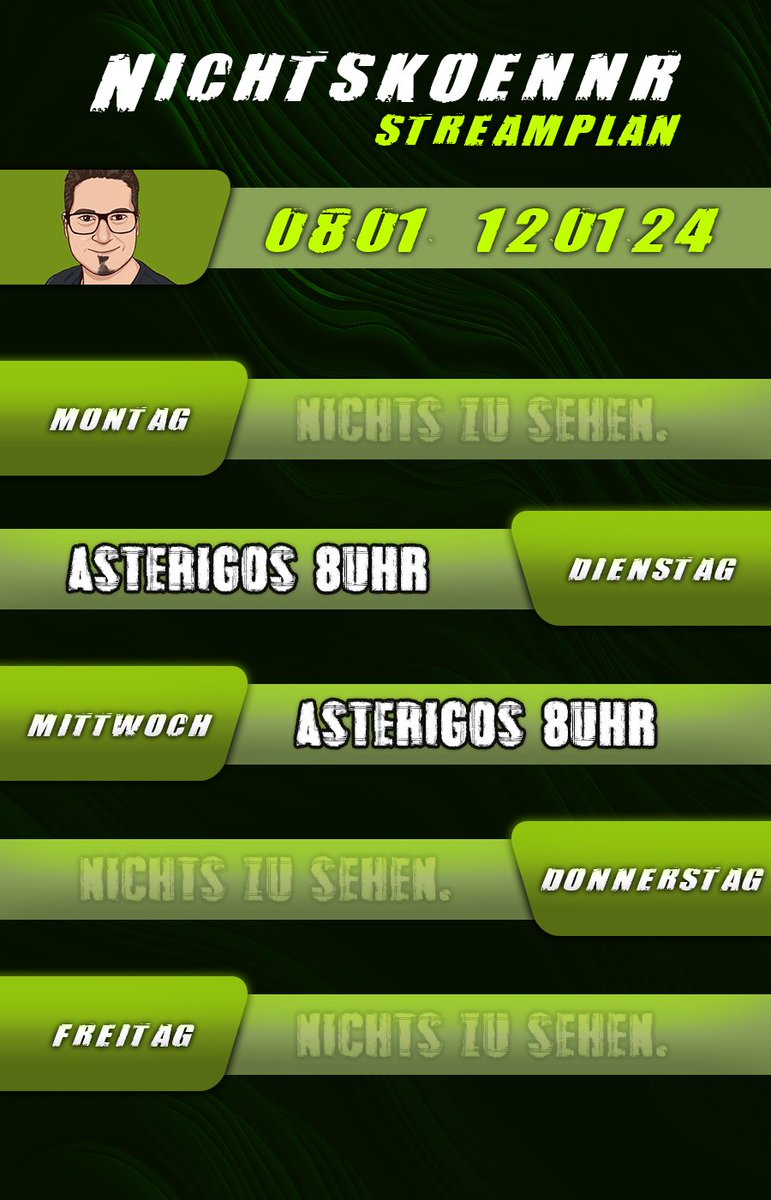 thenichts's tweet photo. ACHTUNG! ACHTUNG! Das Nichts #streamt nächste Woche wieder auf #TwitchDE!
Endlich ist es wieder soweit und es gibt geplante #Streams.
Asterigos ist bald durch, sollte es während dem #Stream passieren wird direkt #ResidentEvil4 gestartet. Also schaut gerne Mal im Nichts vorbei! https://t.co/EdJg8SykY8
