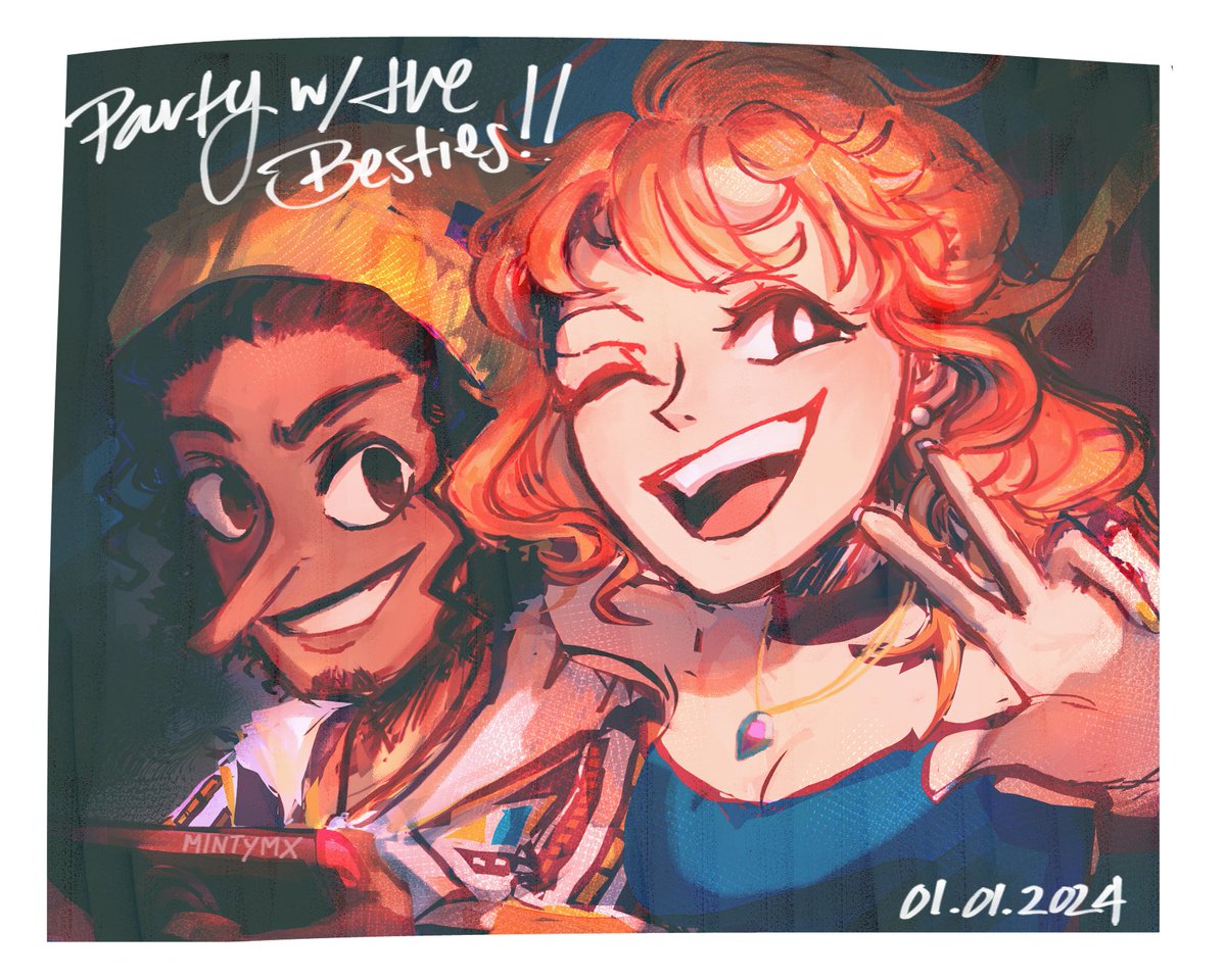 mintymx's tweet photo. Gonna start 2024 with the besties

I feel like Nami and Usopp would be great to hang out with at parties :D

#ONEPIECE #Onepiecefanart #fanart #Nami #Usopp https://t.co/bspXYT9bX7