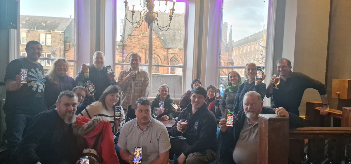 A11yib's tweet photo. Great turn out for @IngressScotland First Saturday of 2024 in Perth. #IngressFS https://t.co/WVxl0O4Wqg
