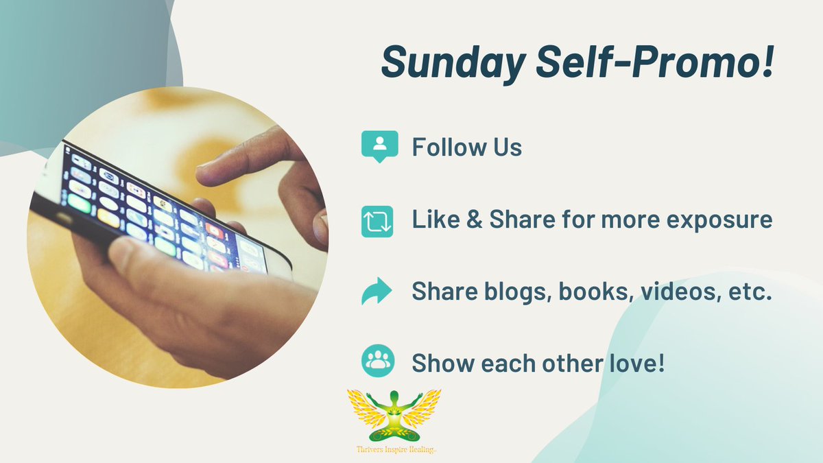 🌞It's the perfect day for a Sunday Self-Promo! 🌞

🙌Feel free to promote your #Books, #Blogs, #Artwork, #Videos, etc. 🙌🏿

💚 Follow, Like & Share for more exposure!  #Blogger #Author #Artist #Videos #YouTube #ThriversInspireHealing
