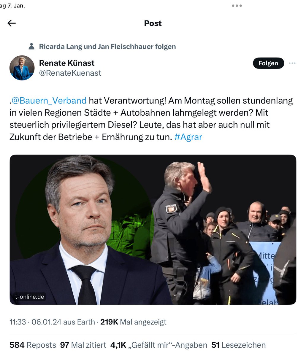 @Gert_Woellmann Der @LarsWienand glaubt mir ja nicht so recht, dass seine Art journalistischer Themensetzung am Problem vorbeirennt.

Nun, schauen Sie selbst: Mrs. „Ökosprit-Vermaisung“ und Ex-Landwirtschaftsministerin Renate Künast (Grüne)⤵️

x.com/renatekuenast/…