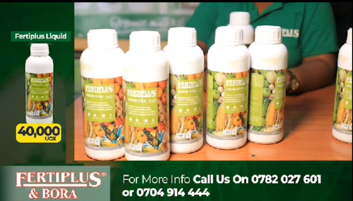 Twesigye_Boaz7's tweet photo. Besides sunlight and water, all plants require certain nutrients to thrive, and if you don’t occasionally replenish their supply, they can end up having health issues hence #Fertiplus introducing Liquid Fertilizer to improve the yield of the crops. #FertiplusFoodForThePlants https://t.co/H3tuW9Yywz