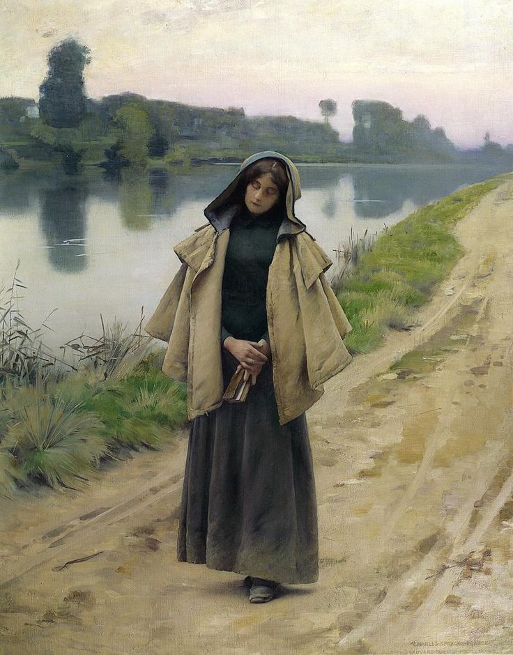 Solitude (1889) by Charles Sprague Pearce (American artist, lived 1851–1914). 'My imagination functions much better when I don't have to speak to people.' ― Patricia Highsmith.