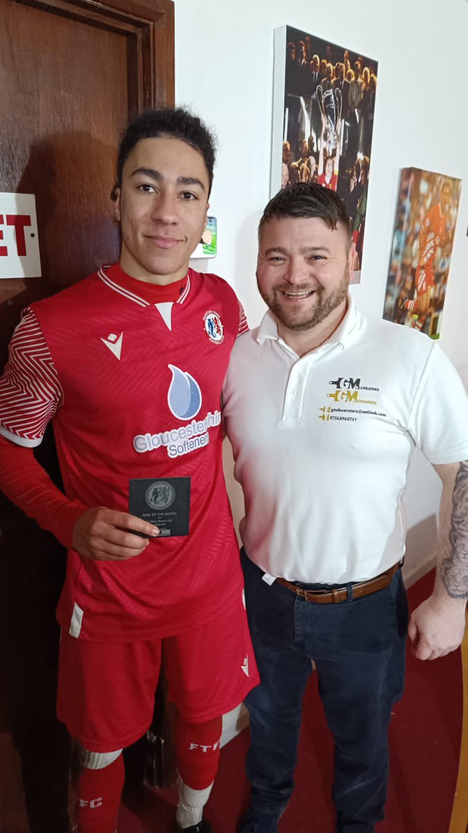 𝐌𝐚𝐧 𝐨𝐟 𝐭𝐡𝐞 𝐌𝐚𝐭𝐜𝐡 🍾 

Special mention to Tristan Haswell who was superb throughout but as voted for by our match sponsors GM Decorators. Yesterday’s Man of the Match in our win over Tuffley Rovers was, Ben Lodge. Well done Lodgey!

🔴⚪️