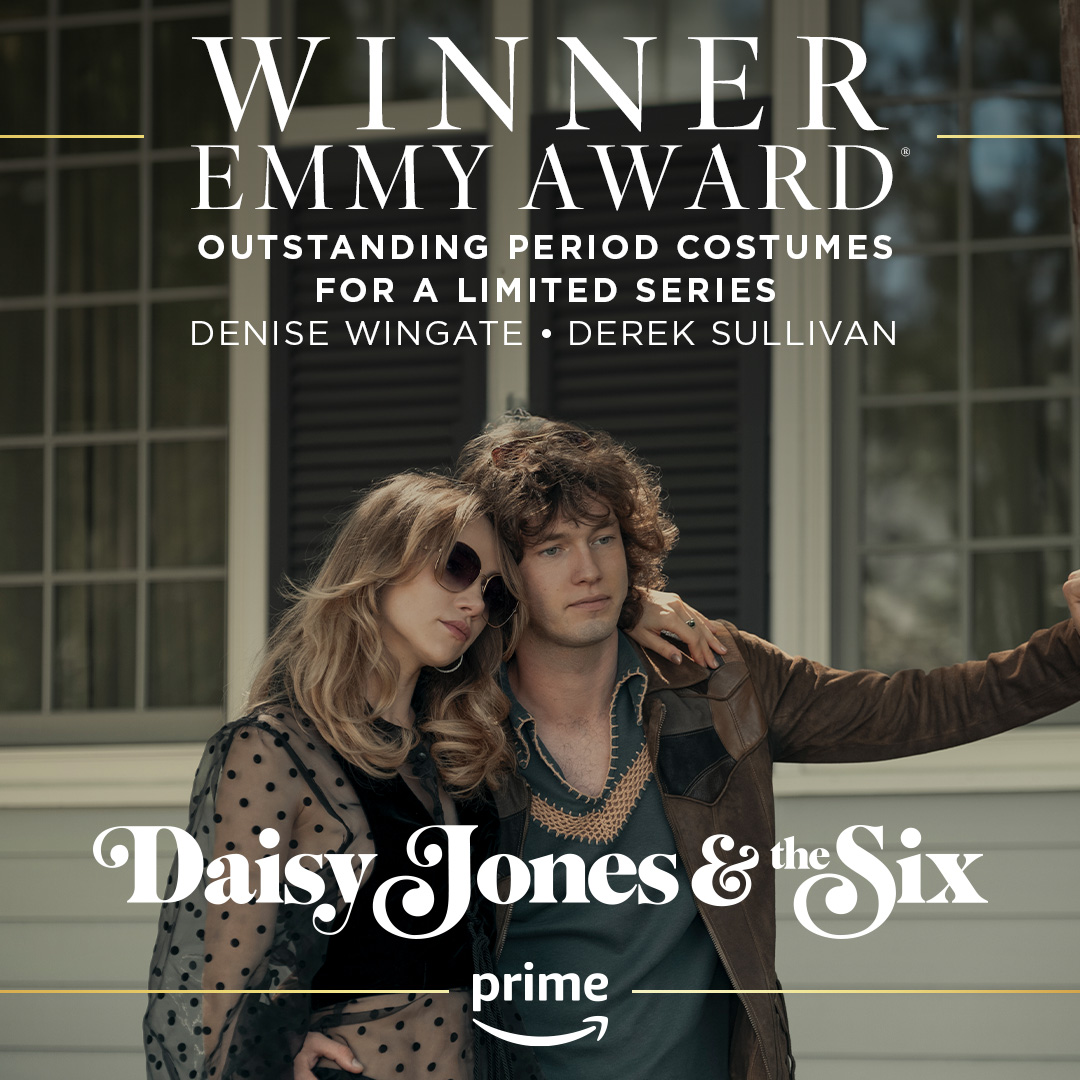 Congratulations to Denise Wingate, Derek Sullivan and the #DaisyJonesAndTheSix team for their Emmy win for Outstanding Period Costumes. #Emmys