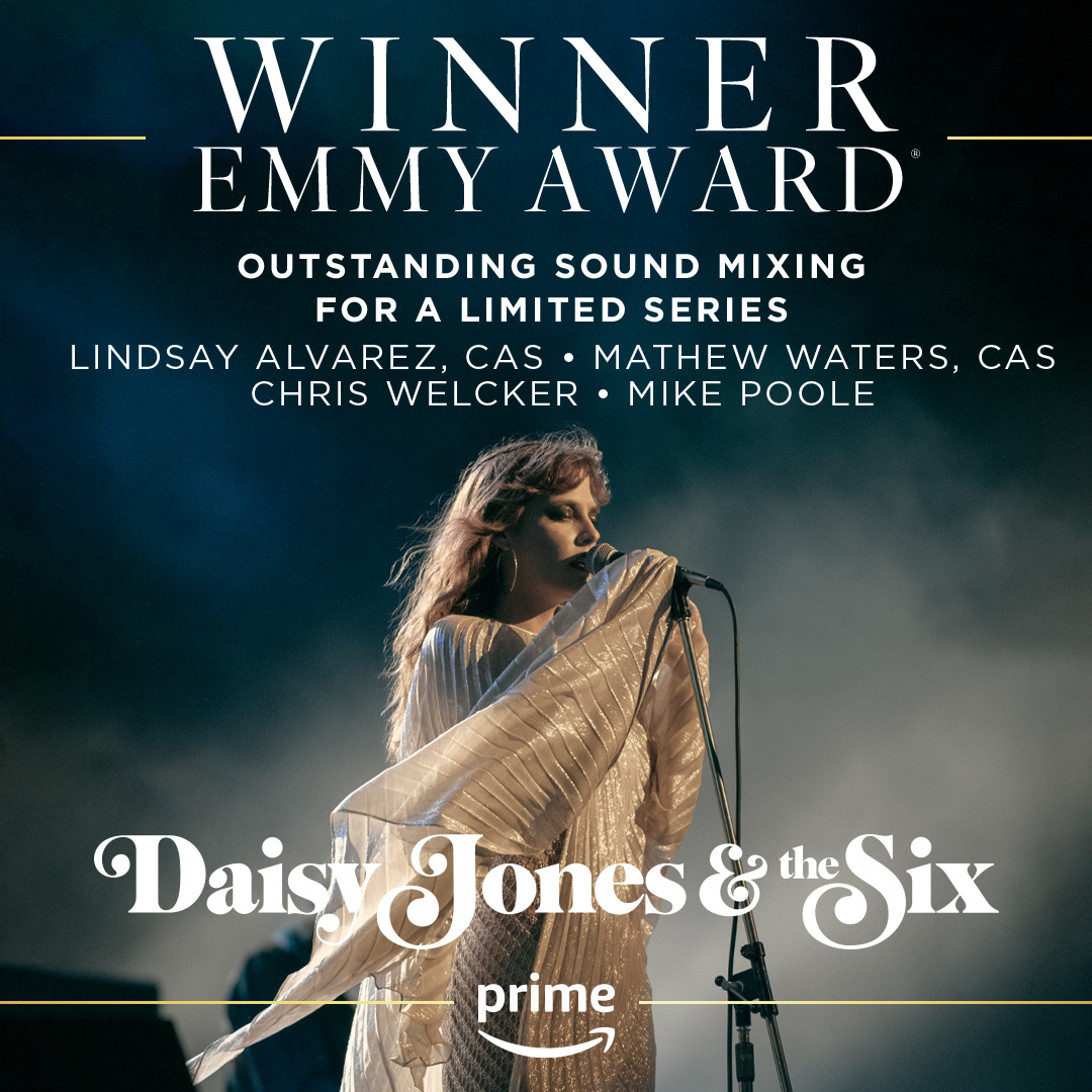 Congratulations to the #DaisyJonesAndTheSix team on their Emmy win for Outstanding Sound Mixing. #Emmys