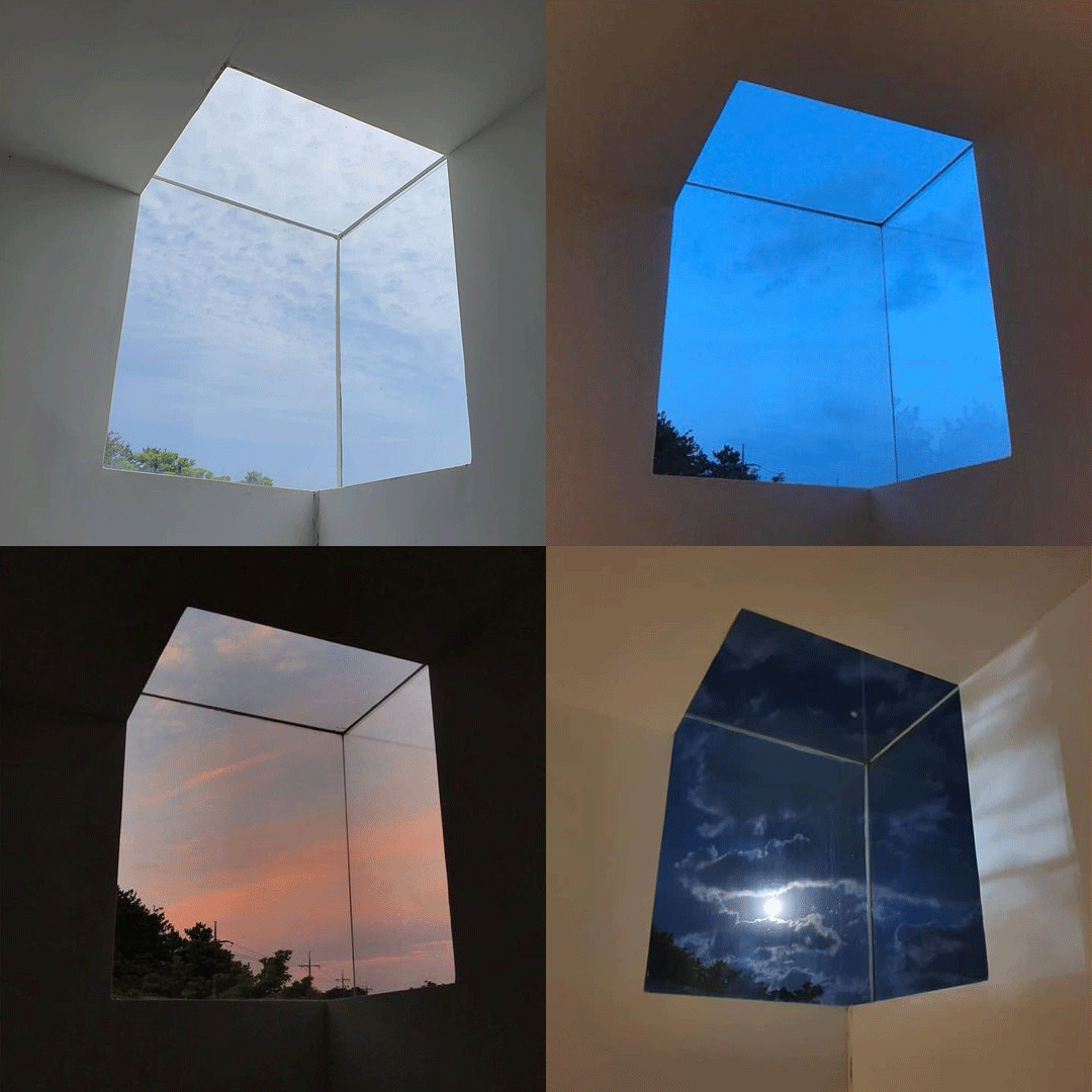 A cubic window is possibly not the most practical design and it's certainly a non-standard architectural solution: howerer, it is so appealing, that it's like a passage to a parallel world

[Design by Lencois Jeju]