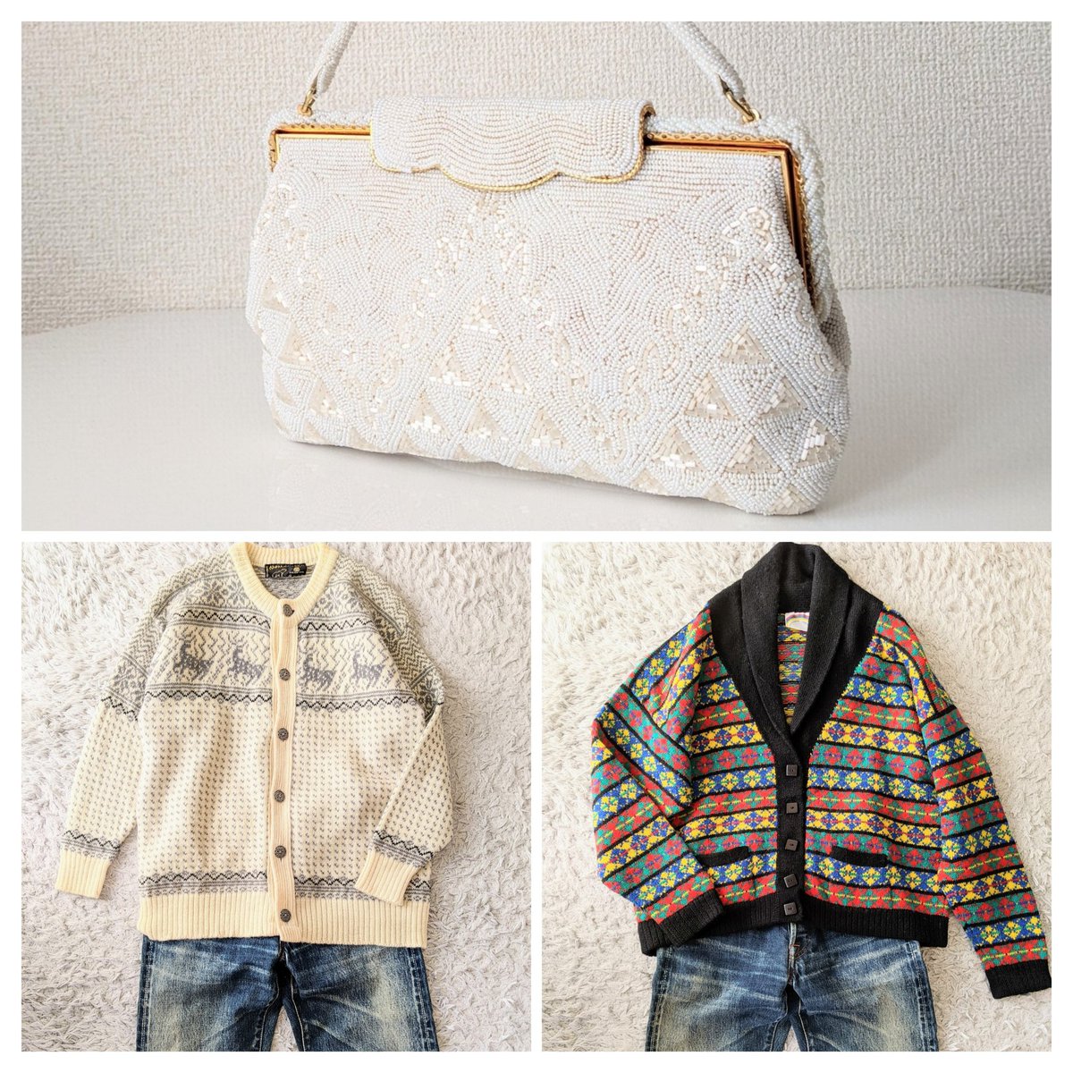 kamakurayouhin's tweet photo. 今年初の入荷のお知らせ📢

暖かなノルディックセーターと
雪のような白一色のビーズバッグのご紹介です。

今宵も20時にカートオープン🛒
https://t.co/531cflu5rJ
☝☝こちらからショップへ🛍️ https://t.co/0fqmCBHgV6