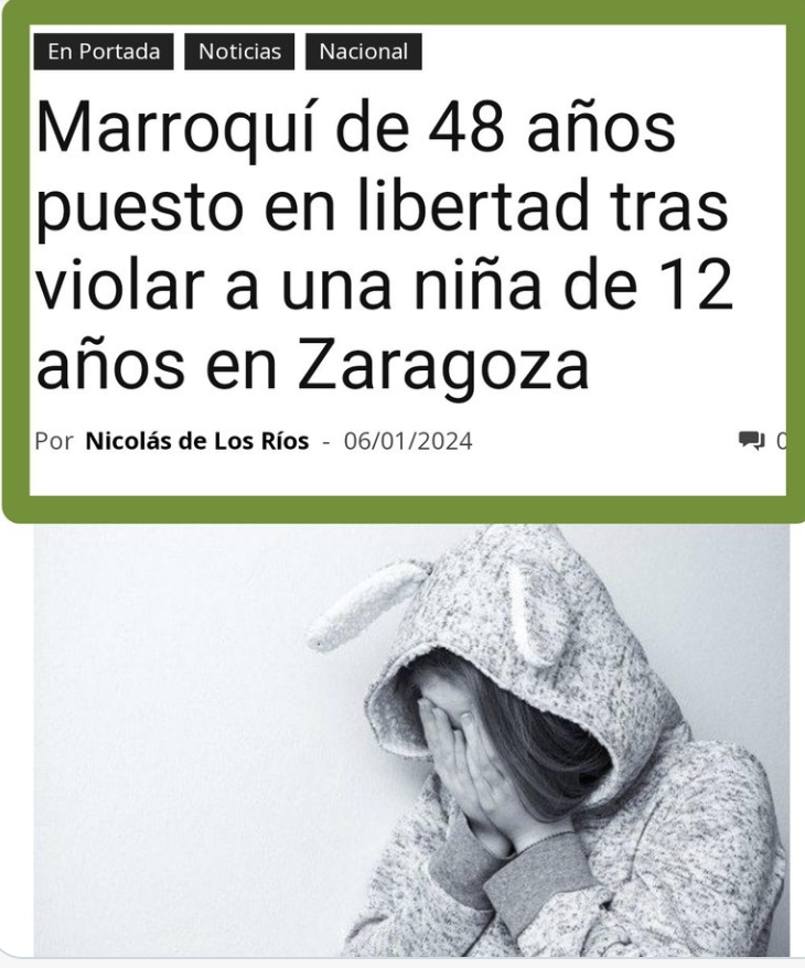 No hay una noticia que exponga mejor la situación actual de España, la invasión, la complicidad del poder con el crimen, la indolencia como miseria moral paralizante y la tolerancia de lo intolerable, que este breve titular.