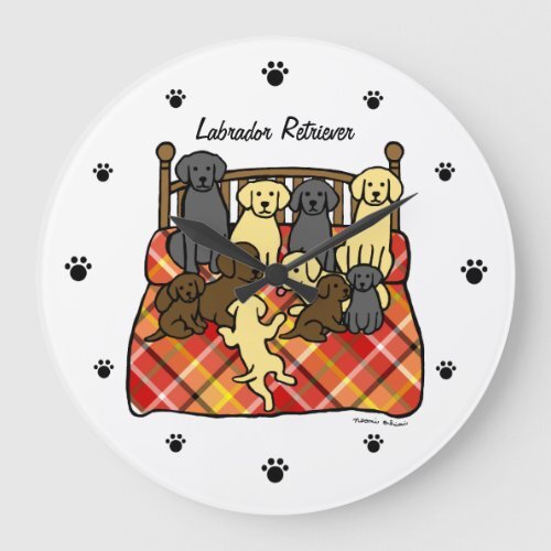 HappyLabradors's tweet photo. Living with Labradors Cartoon Large Clock #labrador, #retriever, #black #lab, #yellow #LargeClock https://t.co/NSZVk3dEsq https://t.co/paIIu827Vc
