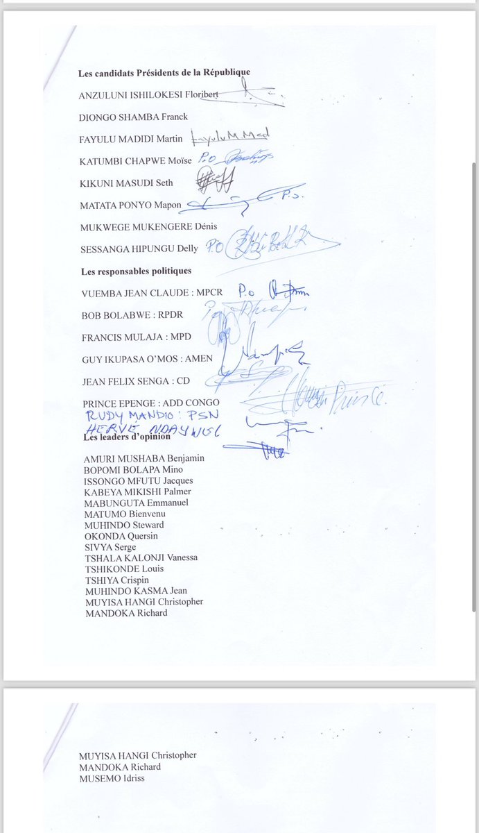 Appel au SURSAUT CITOYEN contre le braquage électoral en #RDC ! Le président @moise_katumbi a signé cette Déclaration avec d'autres leaders de l'opposition... 👇👇