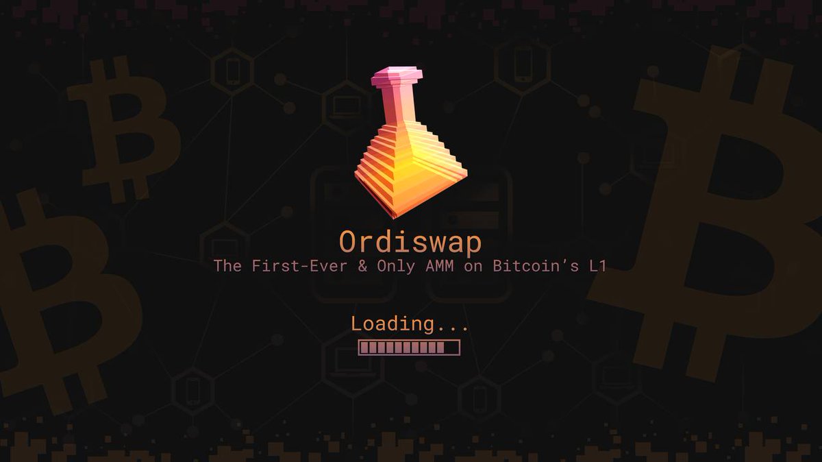 OrdiswapLabs's tweet photo. The First-Ever and Only AMM on Bitcoin’s L1 🧪️

1,500+ transactions on $BTC testnet. Positive initial audit findings from @threesigmaxyz. Improvements in the works.

Launching on Bitcoin native layer mainnet this month 🧡

You are not ready... $ORDS https://t.co/JB5893NWZC