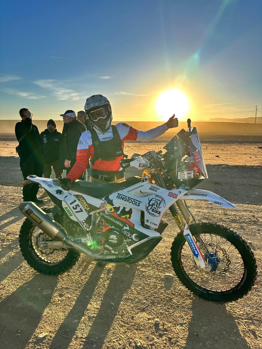 Our ambassador is kicking  it #thegirlonabike Another completed day on the bike - Africa Eco Race
4 days down 9 to go
STAGE 4: 
Liaison: 0km
Special stage: 467.36km
Liaison: 5.05km
Total: 472.41km