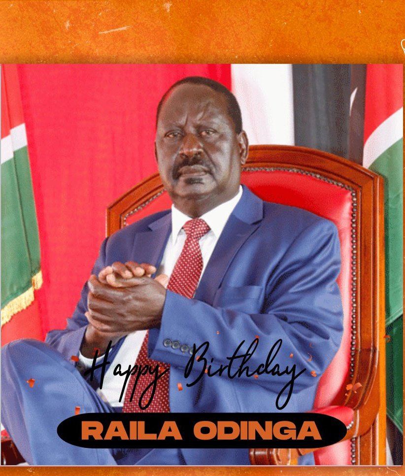 Happy 79th Birthday His Pekness #RailaAt79Strong #Raila Agwambo/ Tinga/ Amollo/ Baba/SSCRE/NASA/CORD/AZIMIO/KCPE/KCSE/UHC/NHIF/NSSF/KPLC/JSS/Housing Levy/ ODM/the 6th/H.E @RailaOdinga ... Ei Baba yawaaaaa...