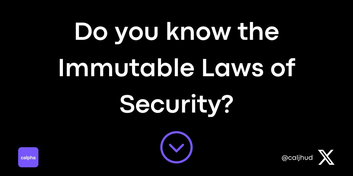 caljhud's tweet photo. If you're learning cyber security, you need to know this:

The Immutable Laws of Security 

These are the 10 laws 👇 https://t.co/pODHj4yI5b