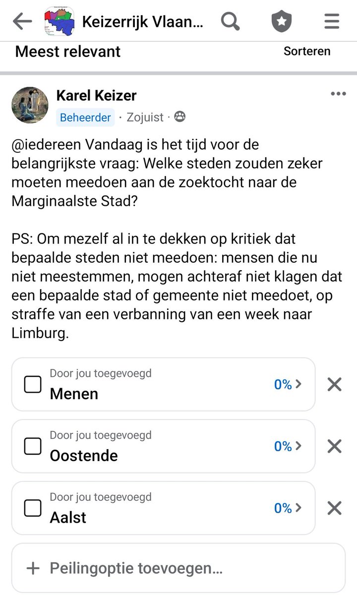 FrankdeTankGrts's tweet photo. Stem mee welke steden zeker moeten meedoen aan de zoektocht naar de Marginaalste Stad, of voeg jouw favoriete stad toe via de poll in Keizerrijk Vlaanderen

https://t.co/5bEzSkWv5A https://t.co/tpopgtMp3W