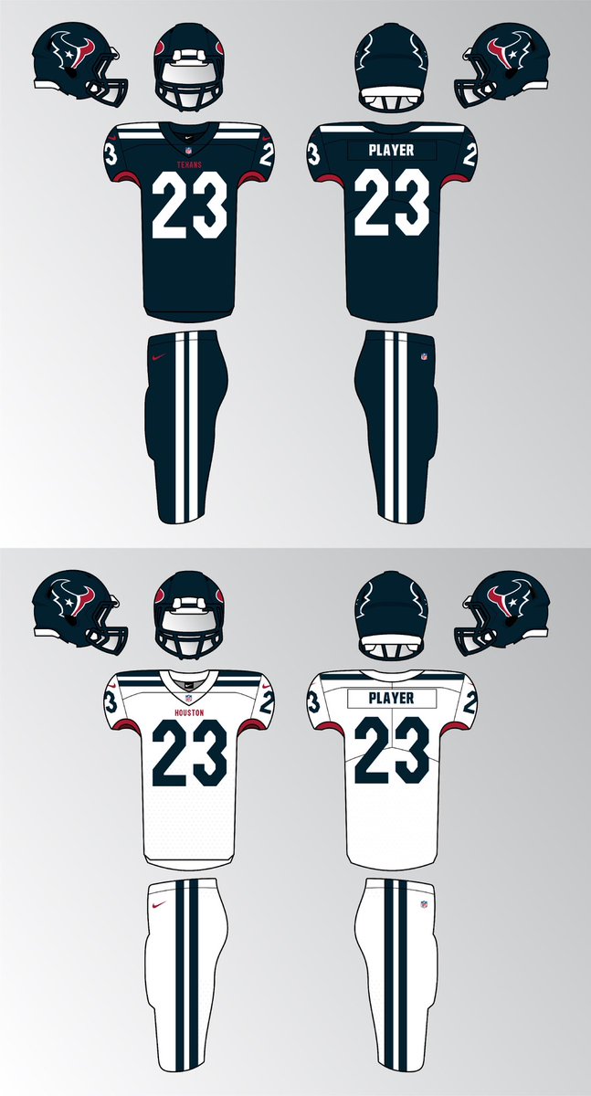 robo________'s tweet photo. Uniform Redesign #TexansNewUniforms @AndrewMLind @SportsLogosNet @usnikefootball @UniWatch @HoustonTexans #houstontexans @NFL https://t.co/QDYF6OJpPf