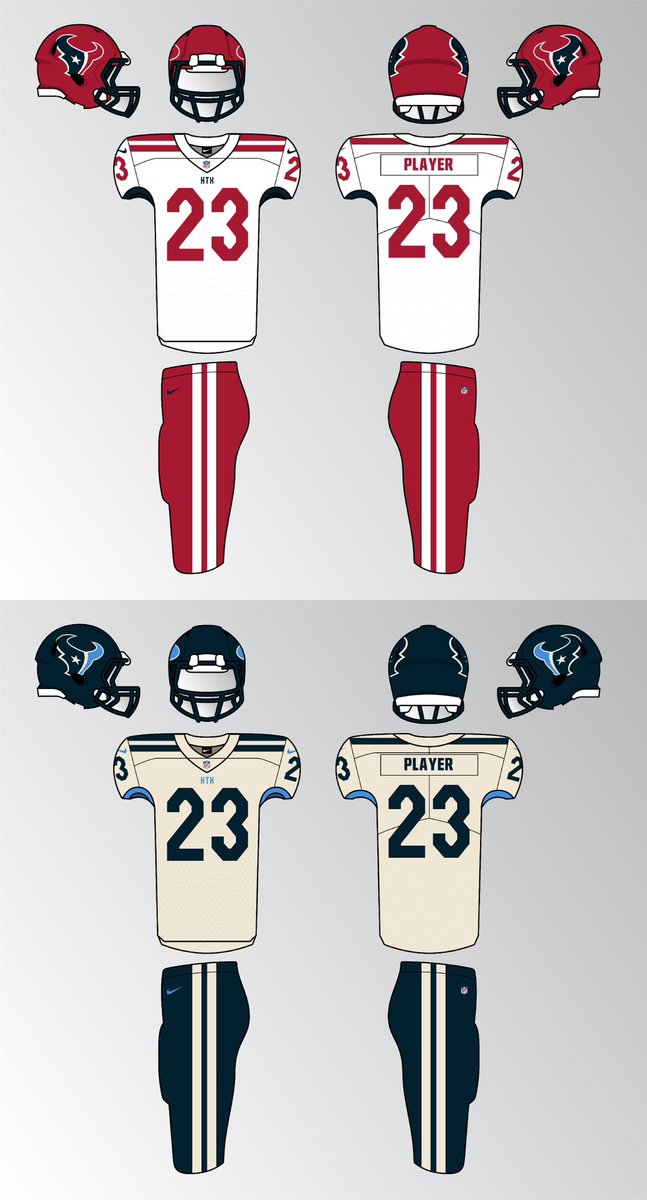 robo________'s tweet photo. Uniform Redesign #TexansNewUniforms @AndrewMLind @SportsLogosNet @usnikefootball @UniWatch @HoustonTexans #houstontexans @NFL https://t.co/QDYF6OJpPf