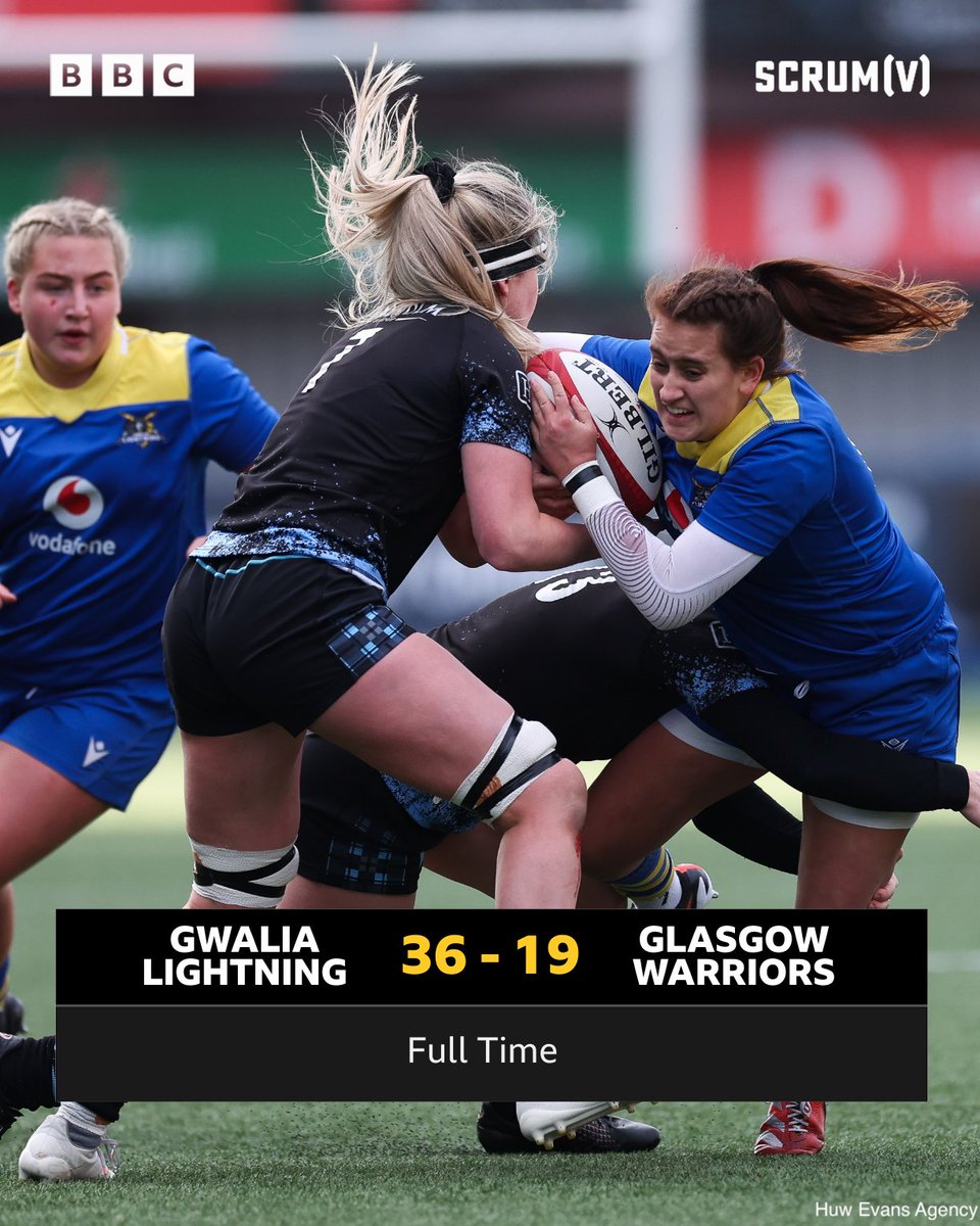 BBCScrumV's tweet photo. FT!

Victory for Gwalia Lightning 💪

⚡️ Lightning 36-19  Warriors 🏴󠁧󠁢󠁳󠁣󠁴󠁿

📺 Watch the action LIVE on the @BBCSport website and app ⤵️

#BBCRugby https://t.co/KptYy9Hfev