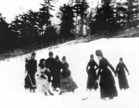 With the launch of the PWHL, I'm covering the history of women's hockey in Canada with a series of posts.

I'm starting today with the 1890s!

This photo is the earliest photo of women's hockey &amp; the woman in white is Lady Isobel Stanley, daughter of the Governor General Lord